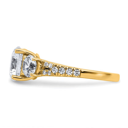 True Origin 3 1/5 Total carat Lab Grown Diamond VS+ F+ Complete Oval Three Stone Ring