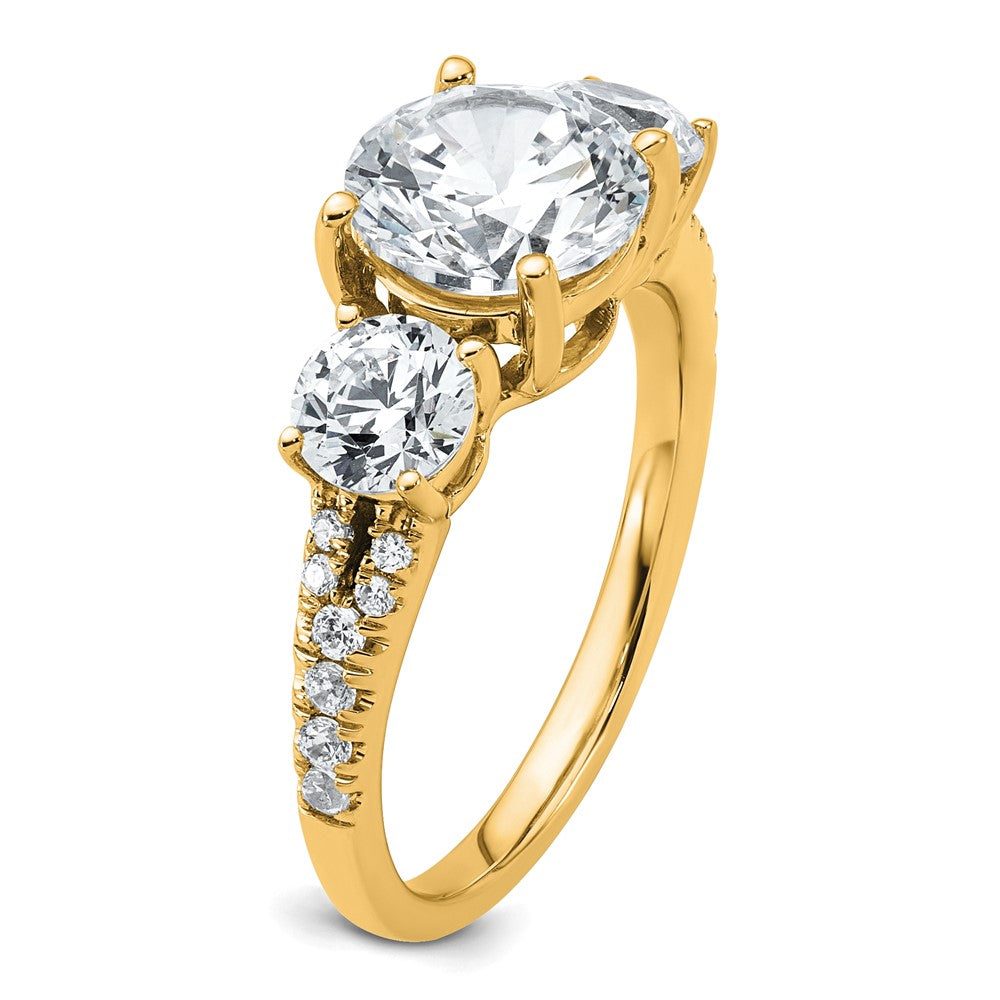 True Origin 3 1/5 Total carat Lab Grown Diamond VS+ F+ Complete Oval Three Stone Ring