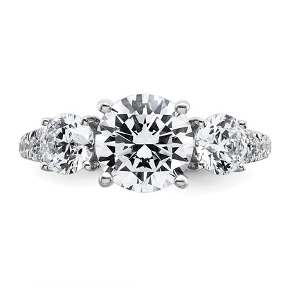 True Origin 3 1/5 Total carat Lab Grown Diamond VS+ F+ Complete Oval Three Stone Ring