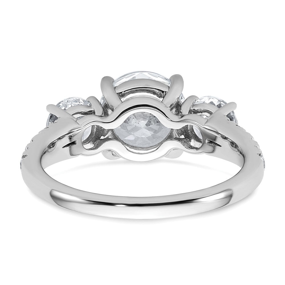 True Origin 3 1/5 Total carat Lab Grown Diamond VS+ F+ Complete Oval Three Stone Ring
