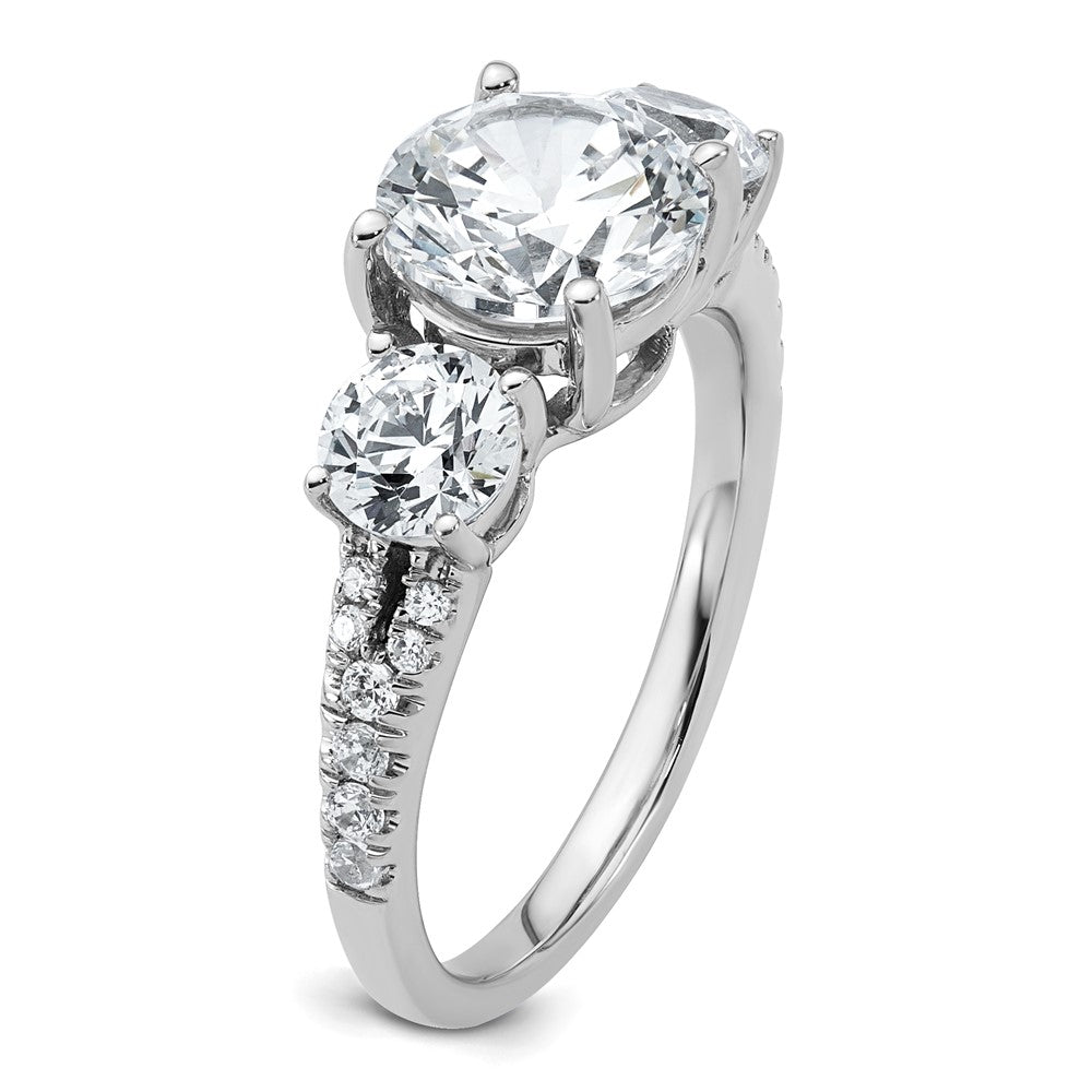 True Origin 3 1/5 Total carat Lab Grown Diamond VS+ F+ Complete Oval Three Stone Ring