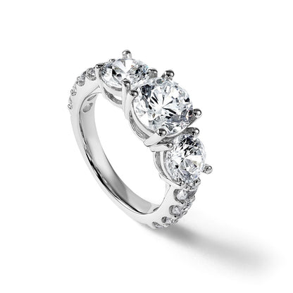 True Origin Lab Grown Diamond VS+ F+ Complete Round Three Stone Ring