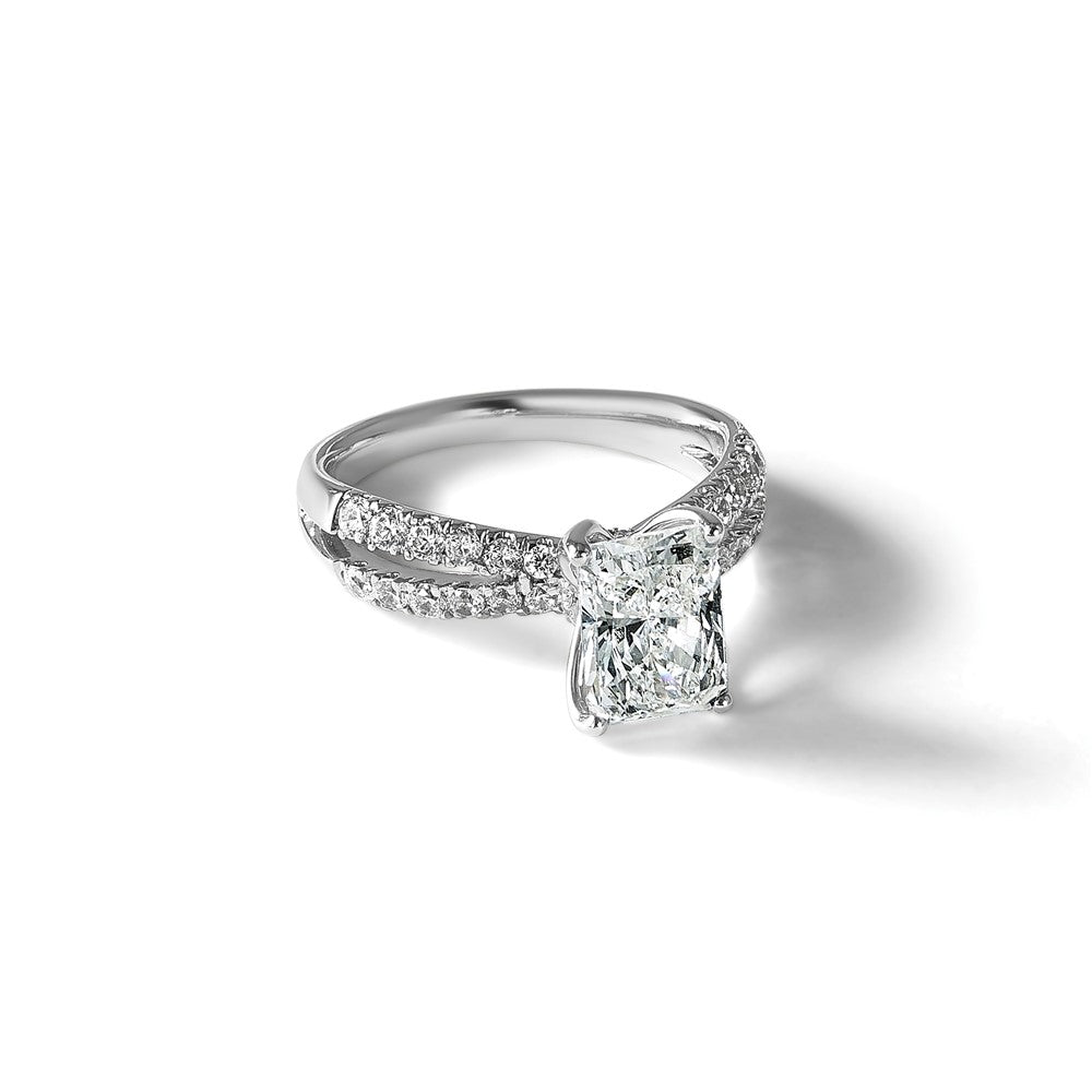 True Origin Lab Grown Diamond VS+ F+ Complete Radiant Engagement Ring