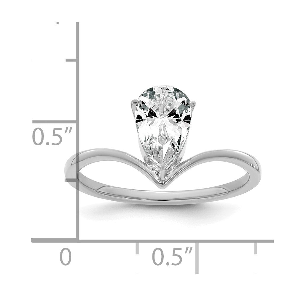 True Origin Lab Grown Diamond VS+ F+ Pear Solitaire Complete Ring