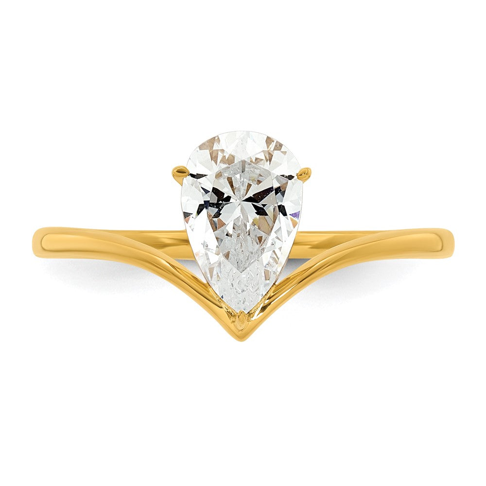 True Origin Lab Grown Diamond VS+ F+ Pear Solitaire Complete Ring