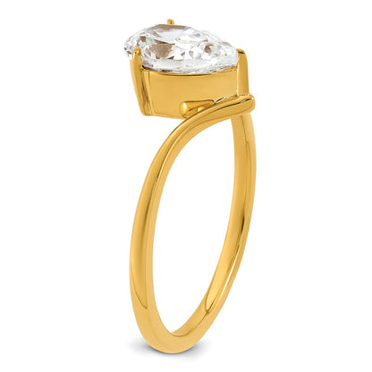 True Origin Lab Grown Diamond VS+ F+ Pear Solitaire Complete Ring