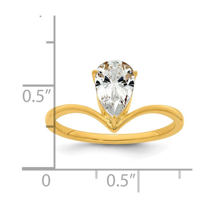 True Origin Lab Grown Diamond VS+ F+ Pear Solitaire Complete Ring