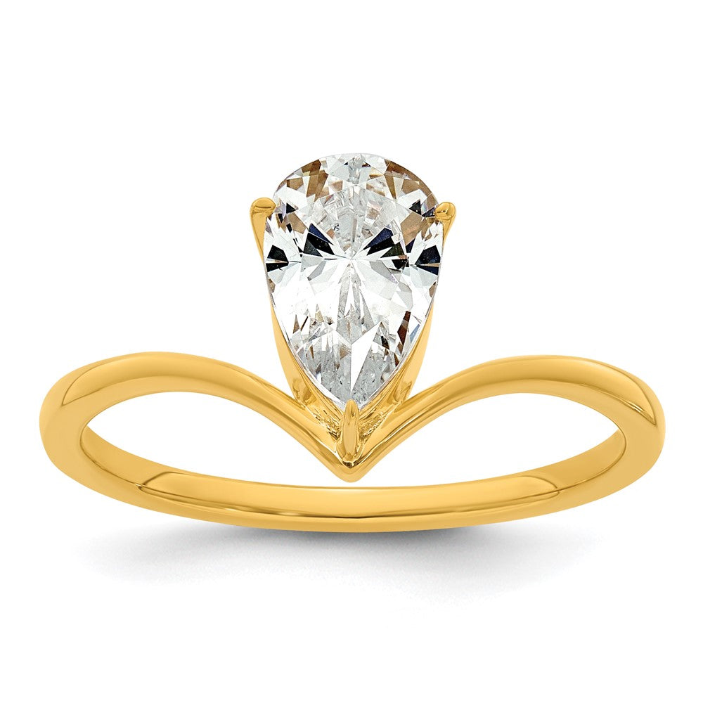 True Origin Lab Grown Diamond VS+ F+ Pear Solitaire Complete Ring
