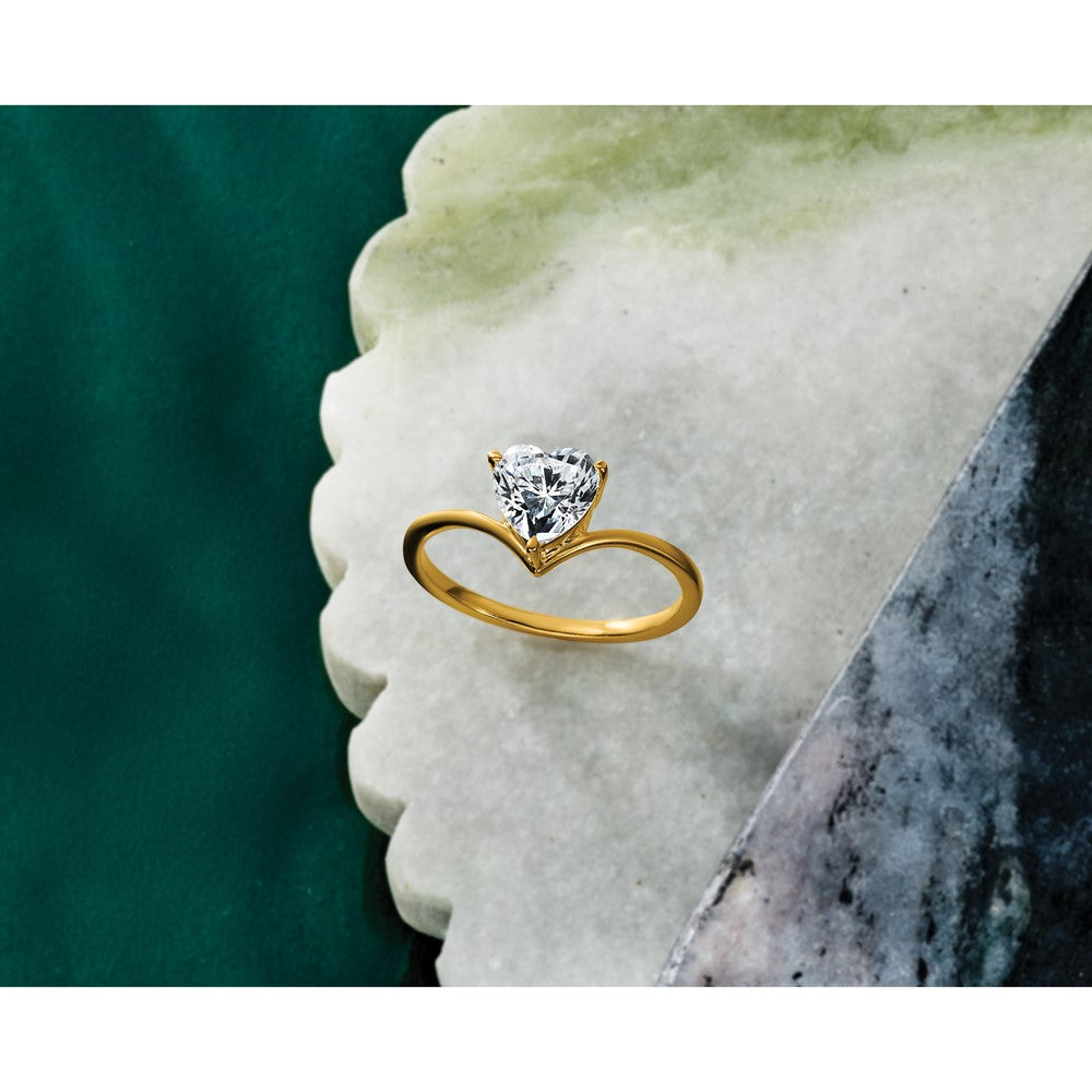 True Origin Lab Grown Diamond VS+ F+ Heart Solitaire Complete Ring