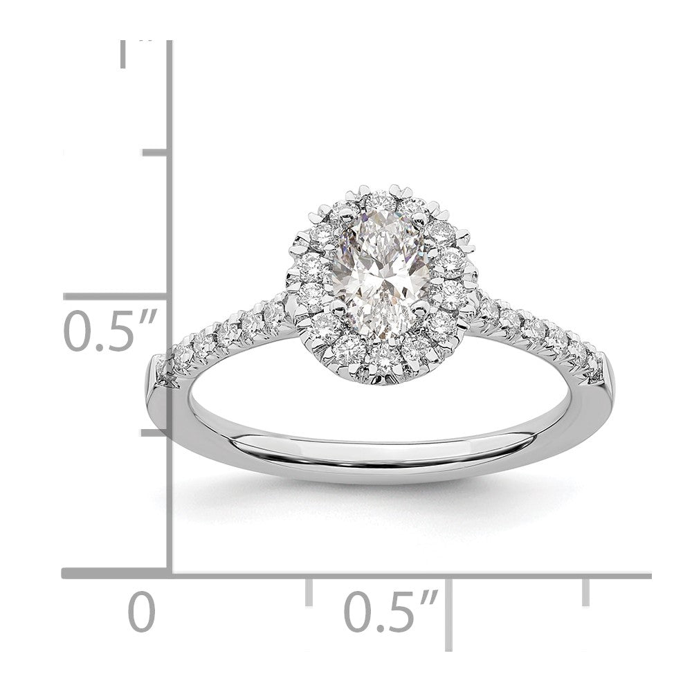 True Origin Lab Grown Diamond VS+ F+ Semi-Mount Oval Halo Engagement Ring
