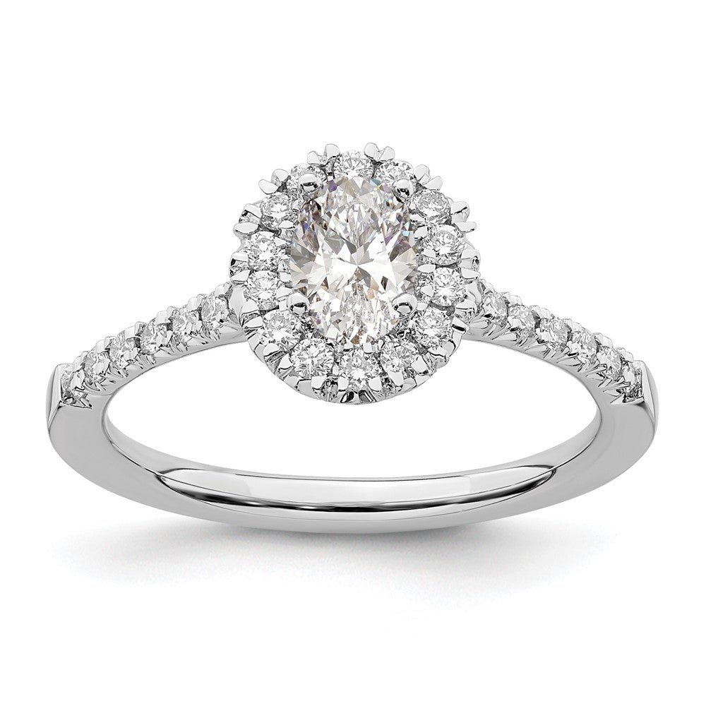 True Origin Lab Grown Diamond VS+ F+ Semi-Mount Oval Halo Engagement Ring