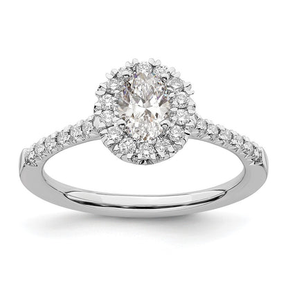 True Origin Lab Grown Diamond VS+ F+ Semi-Mount Oval Halo Engagement Ring
