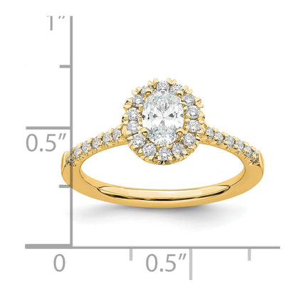 True Origin Lab Grown Diamond VS+ F+ Complete Oval Halo Engagement Ring