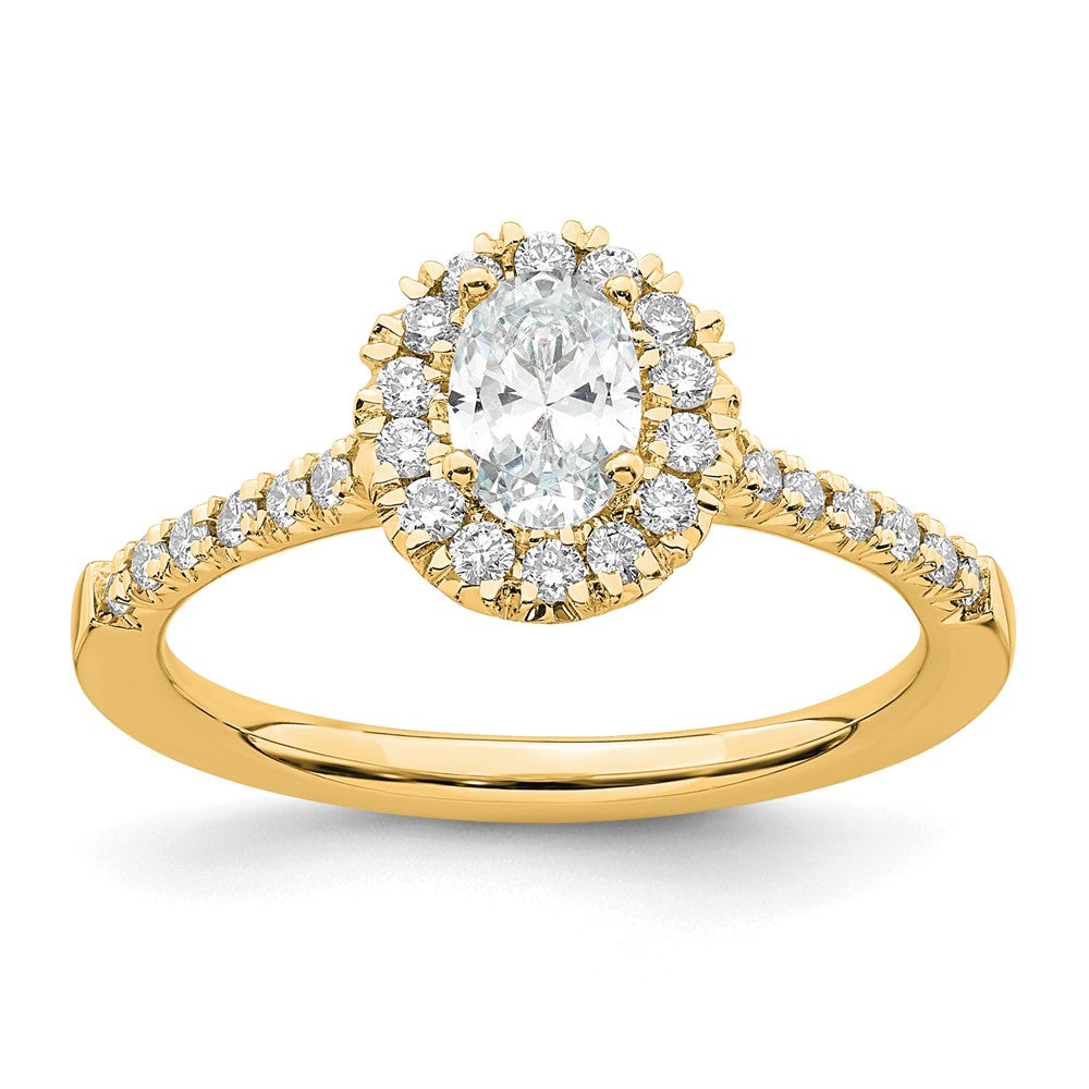 True Origin Lab Grown Diamond VS+ F+ Semi-Mount Oval Halo Engagement Ring