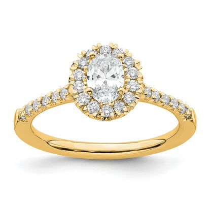 True Origin Lab Grown Diamond VS+ F+ Semi-Mount Oval Halo Engagement Ring