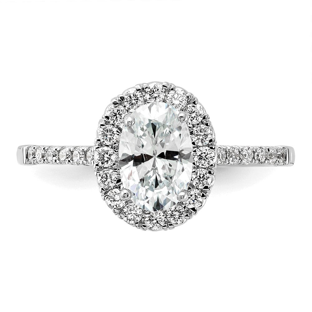True Origin Lab Grown Diamond VS+ F+ Semi-Mount Oval Halo Engagement Ring