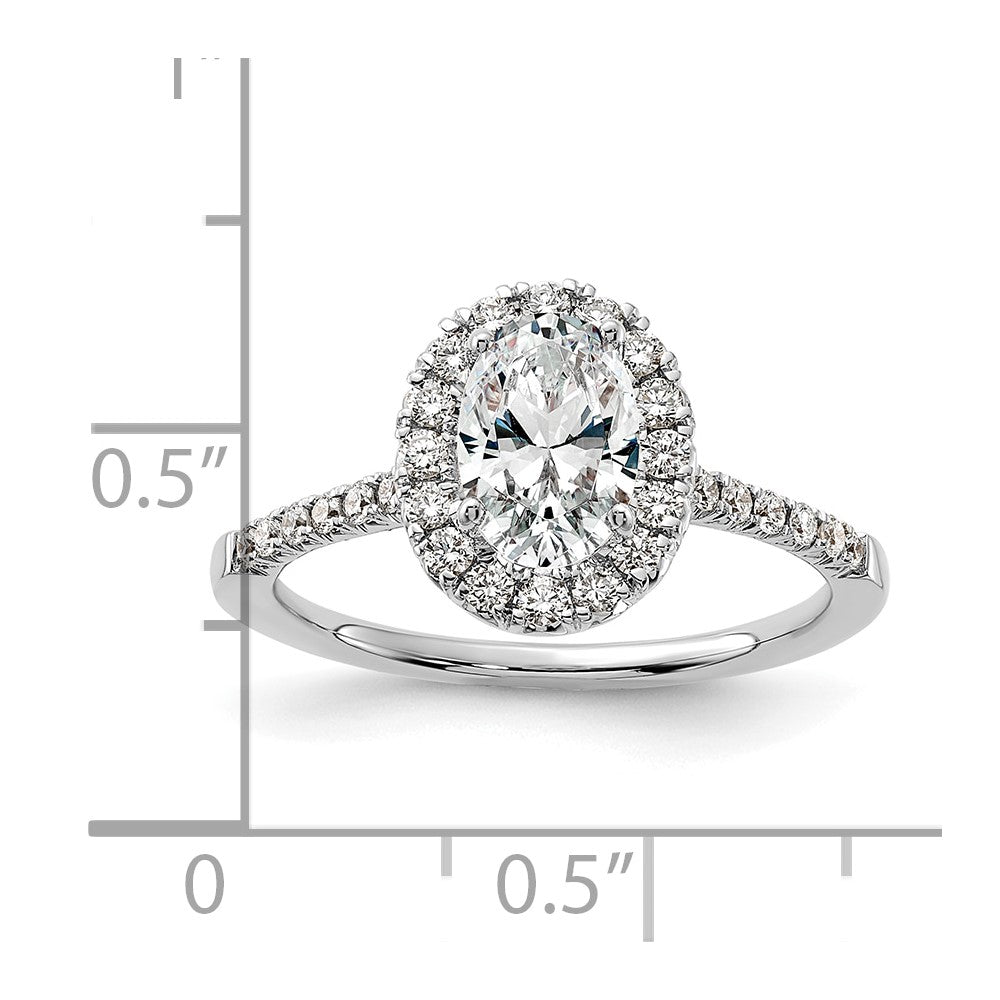True Origin Lab Grown Diamond VS+ F+ Semi-Mount Oval Halo Engagement Ring