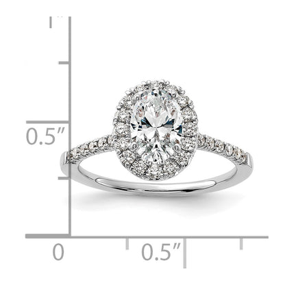 True Origin Lab Grown Diamond VS+ F+ Semi-Mount Oval Halo Engagement Ring