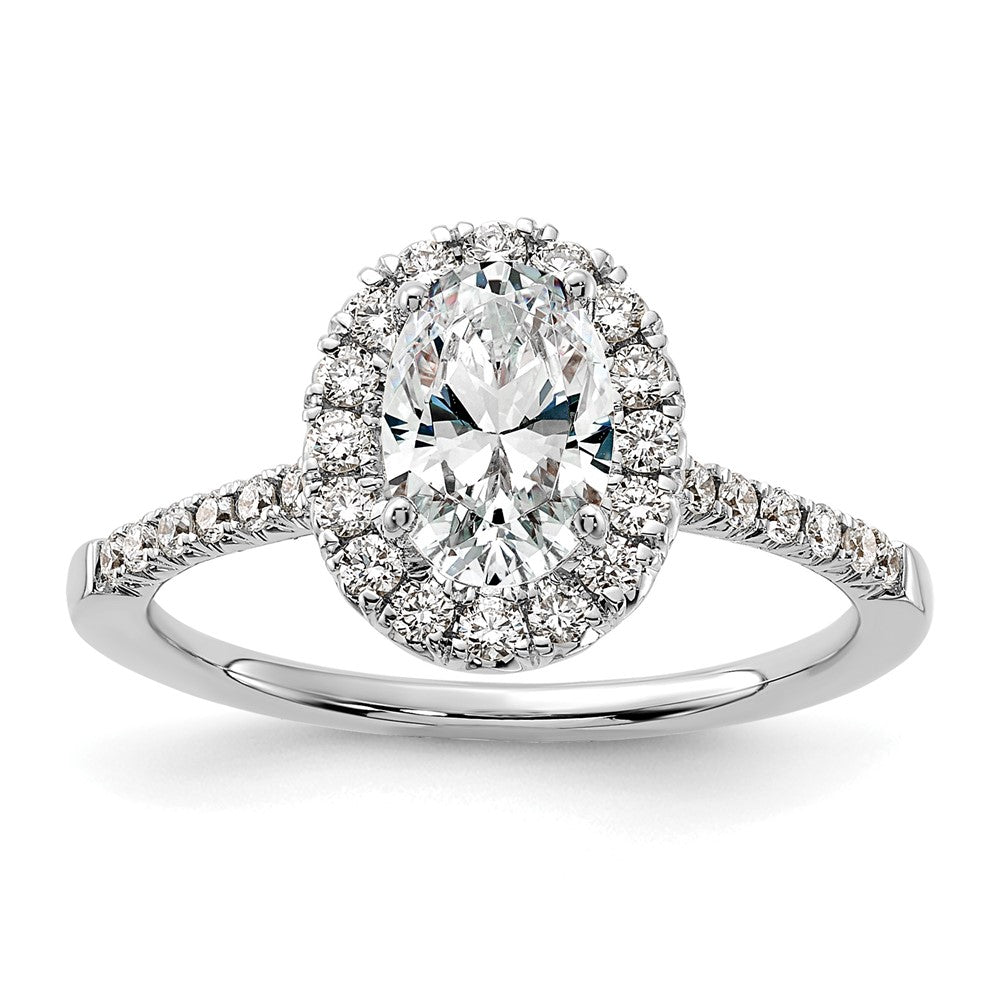 True Origin Lab Grown Diamond VS+ F+ Semi-Mount Oval Halo Engagement Ring