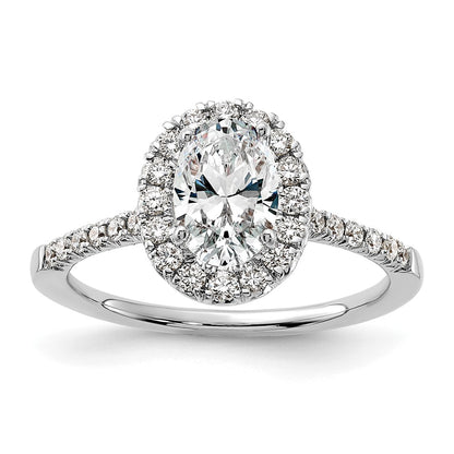 True Origin Lab Grown Diamond VS+ F+ Semi-Mount Oval Halo Engagement Ring