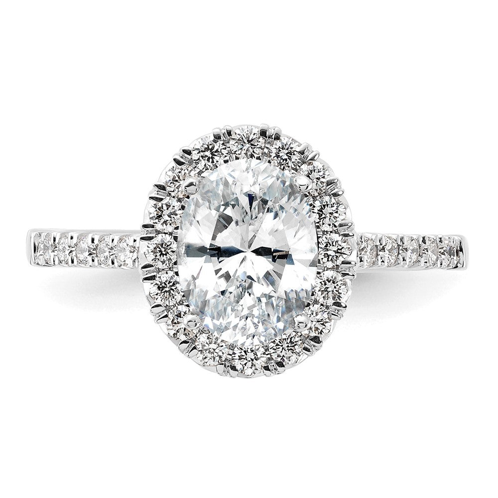 True Origin Lab Grown Diamond VS+ F+ Semi-Mount Oval Halo Engagement Ring