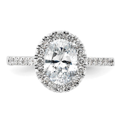 True Origin Lab Grown Diamond VS+ F+ Semi-Mount Oval Halo Engagement Ring