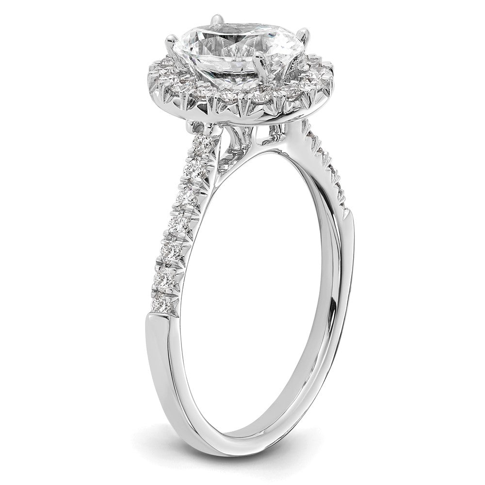 True Origin Lab Grown Diamond VS+ F+ Semi-Mount Oval Halo Engagement Ring