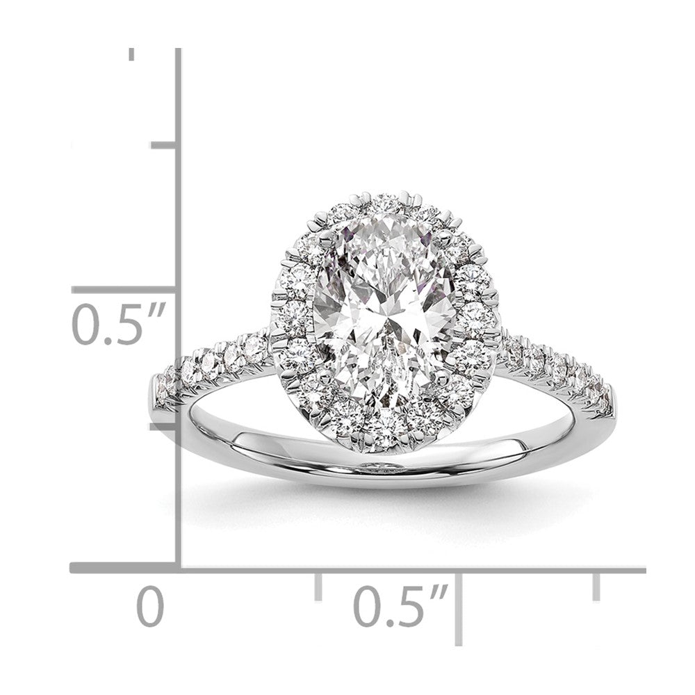 True Origin Lab Grown Diamond VS+ F+ Semi-Mount Oval Halo Engagement Ring
