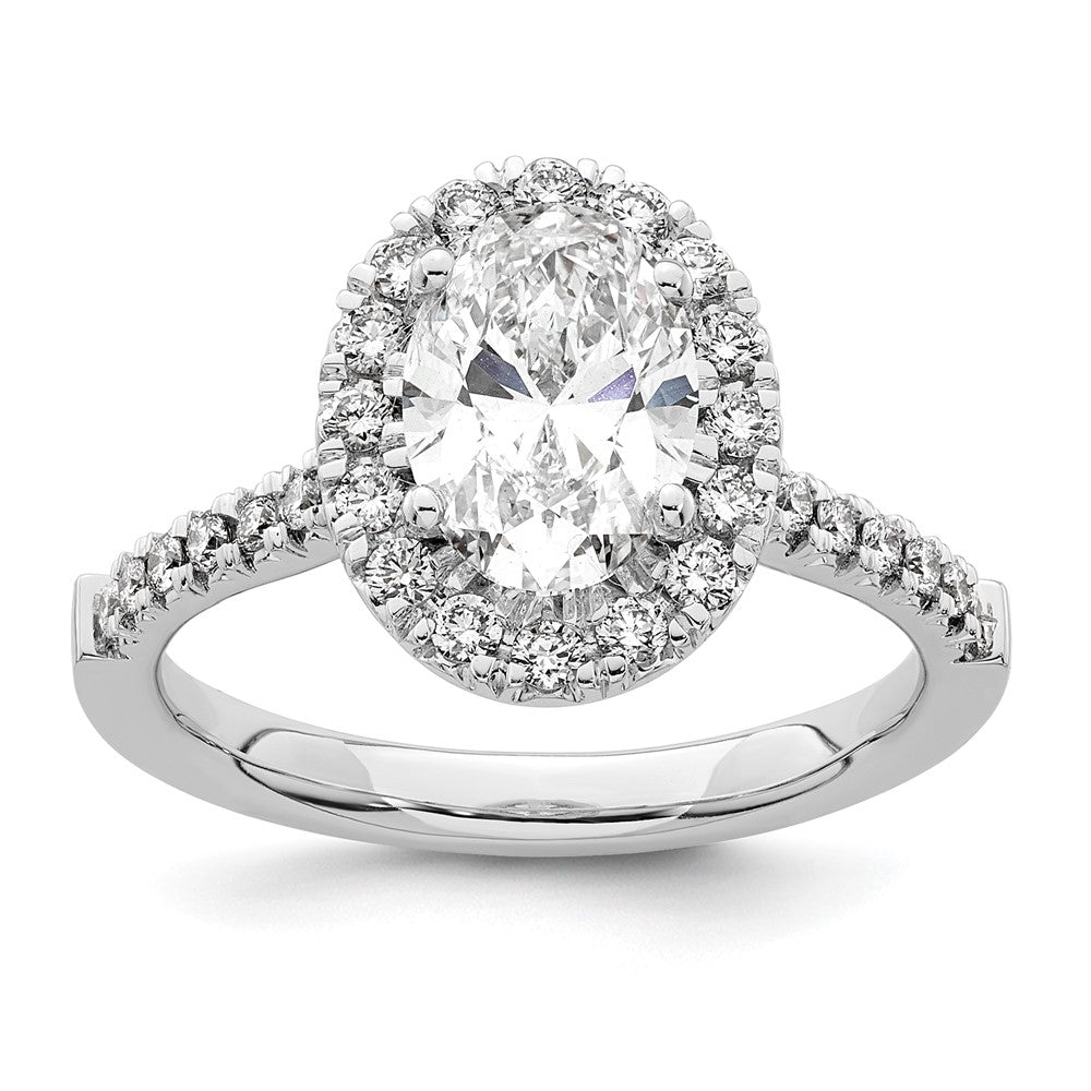 True Origin Lab Grown Diamond VS+ F+ Semi-Mount Oval Halo Engagement Ring