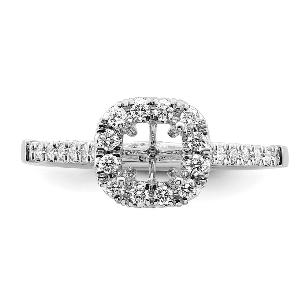 True Origin Lab Grown Diamond VS+ F+ Semi-Mount Cushion Halo Engagement Ring