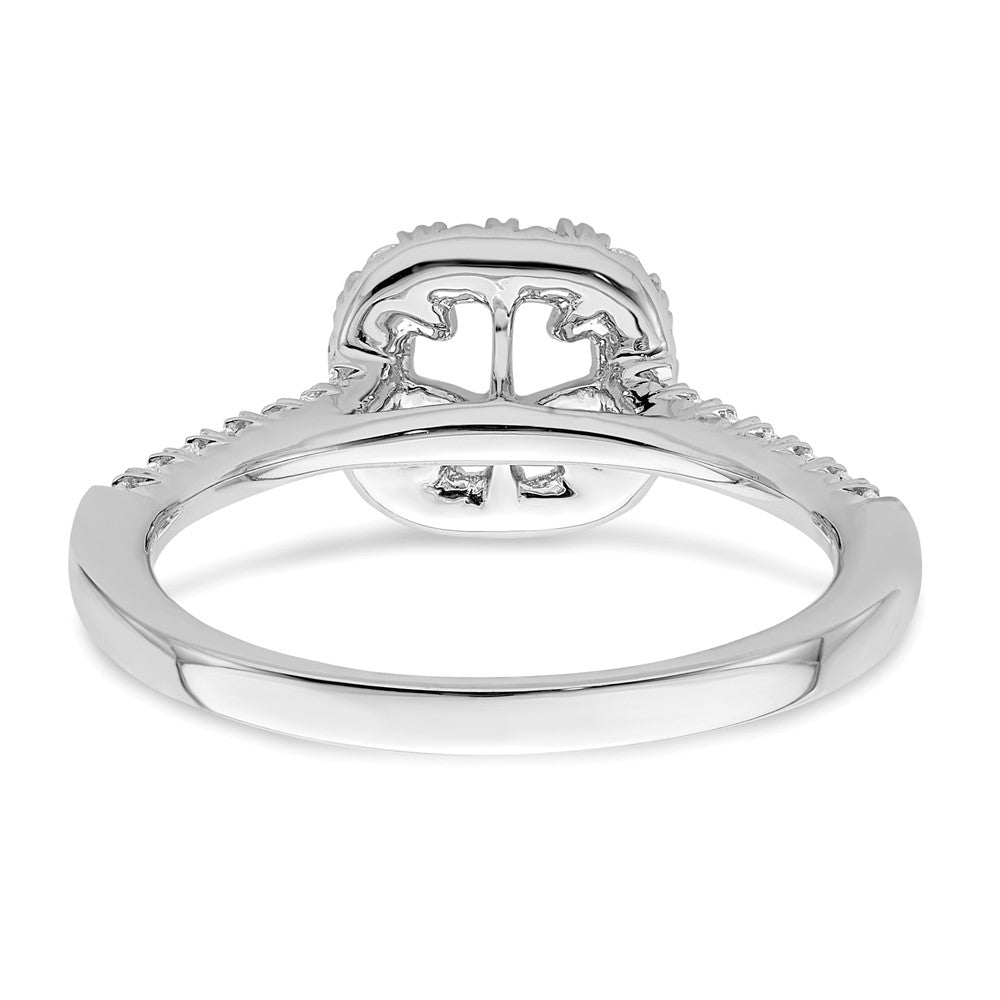 True Origin Lab Grown Diamond VS+ F+ Semi-Mount Cushion Halo Engagement Ring