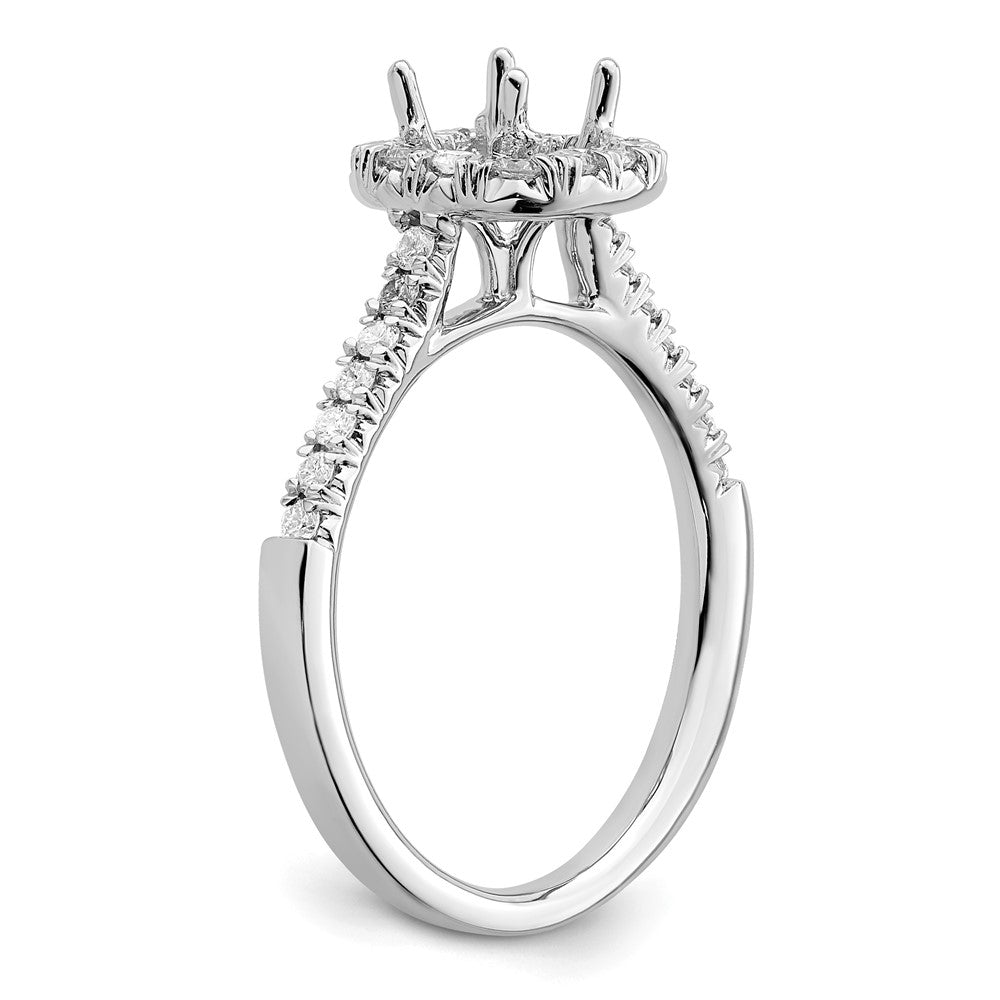 True Origin Lab Grown Diamond VS+ F+ Semi-Mount Cushion Halo Engagement Ring