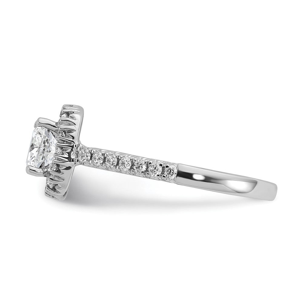 True Origin Lab Grown Diamond VS+ F+ Semi-Mount Cushion Halo Engagement Ring