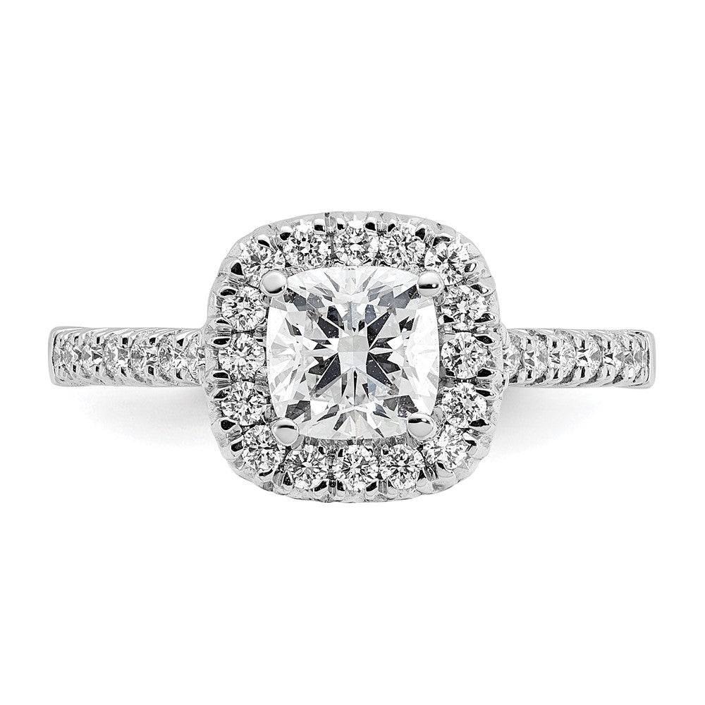 True Origin Lab Grown Diamond VS+ F+ Semi-Mount Cushion Halo Engagement Ring
