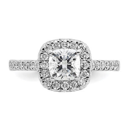 True Origin Lab Grown Diamond VS+ F+ Semi-Mount Cushion Halo Engagement Ring