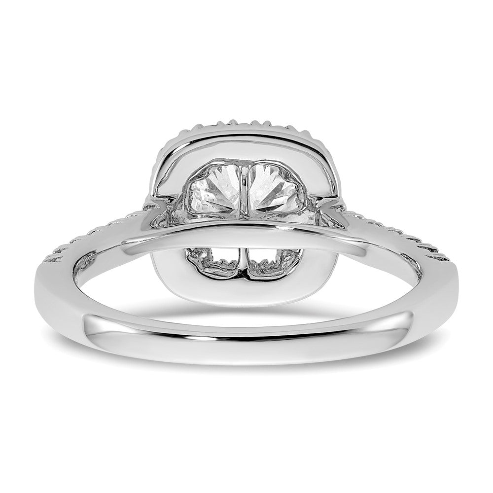 True Origin Lab Grown Diamond VS+ F+ Semi-Mount Cushion Halo Engagement Ring