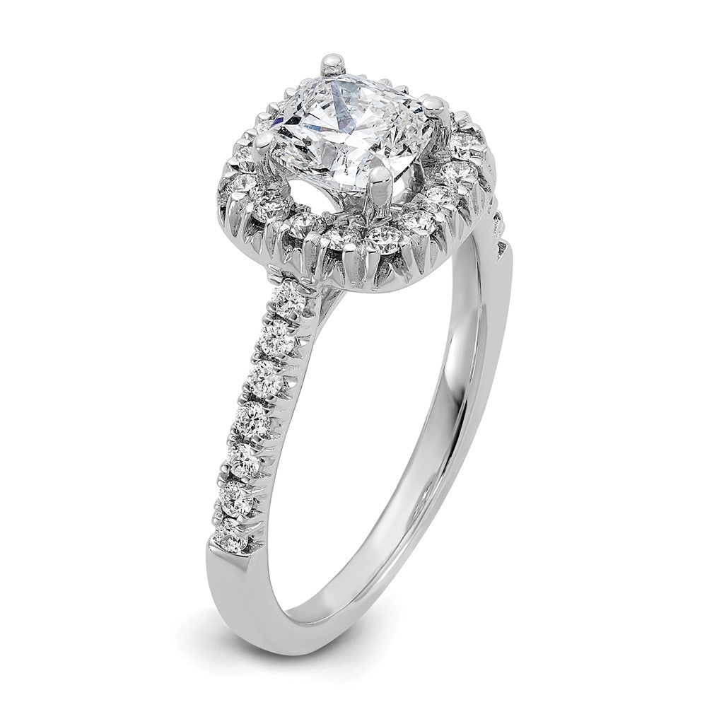 True Origin Lab Grown Diamond VS+ F+ Semi-Mount Cushion Halo Engagement Ring