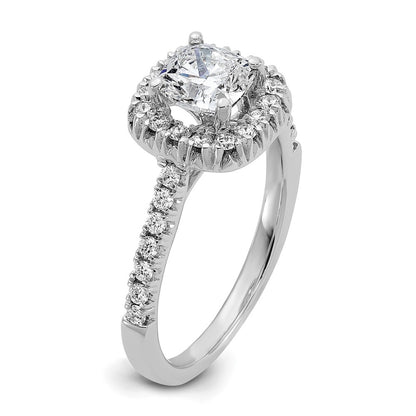 True Origin Lab Grown Diamond VS+ F+ Semi-Mount Cushion Halo Engagement Ring