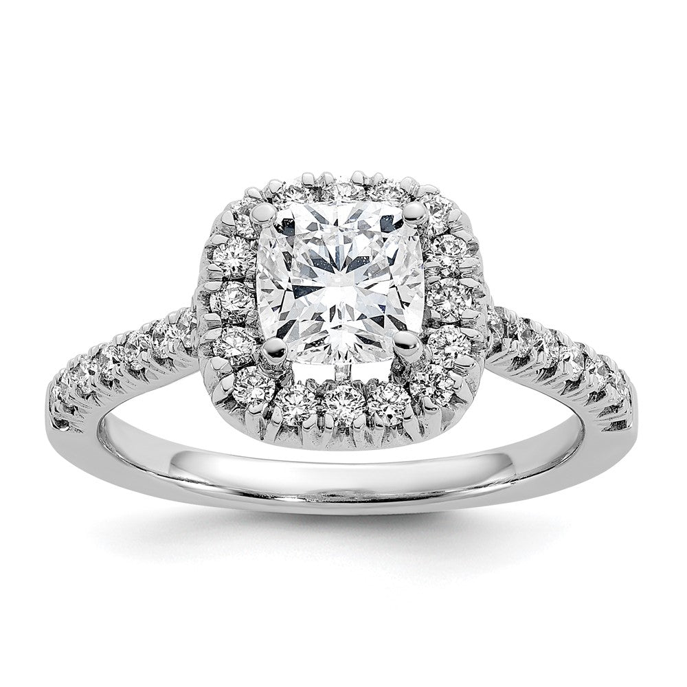True Origin Lab Grown Diamond VS+ F+ Semi-Mount Cushion Halo Engagement Ring