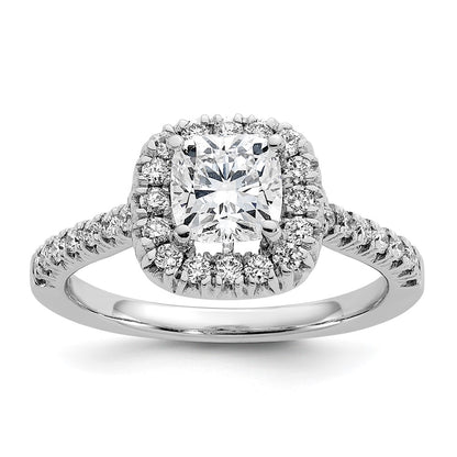 True Origin Lab Grown Diamond VS+ F+ Semi-Mount Cushion Halo Engagement Ring