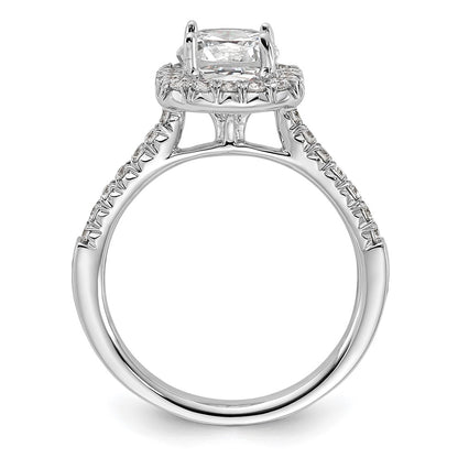 True Origin Lab Grown Diamond VS+ F+ Semi-Mount Cushion Halo Engagement Ring