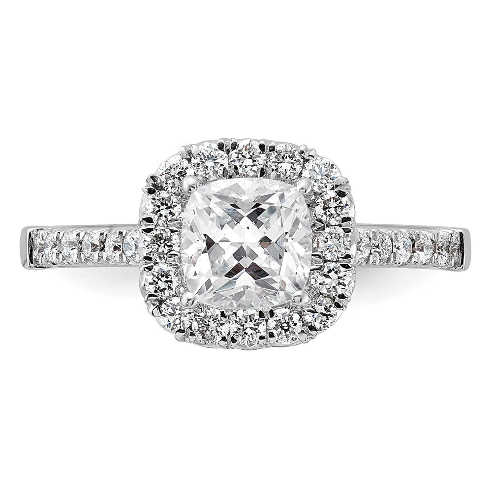 True Origin Lab Grown Diamond VS+ F+ Semi-Mount Cushion Halo Engagement Ring