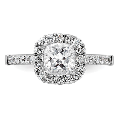 True Origin Lab Grown Diamond VS+ F+ Semi-Mount Cushion Halo Engagement Ring