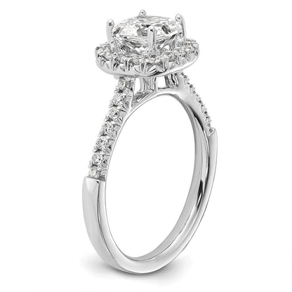 True Origin Lab Grown Diamond VS+ F+ Semi-Mount Cushion Halo Engagement Ring