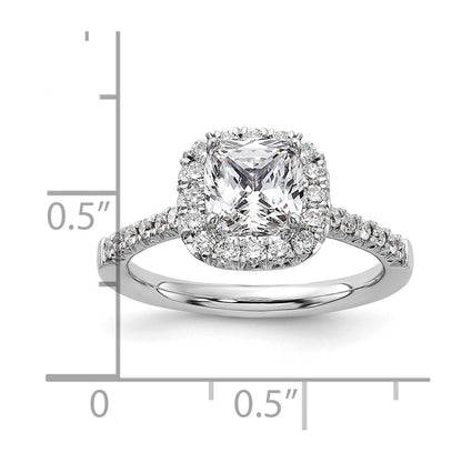 True Origin Lab Grown Diamond VS+ F+ Semi-Mount Cushion Halo Engagement Ring