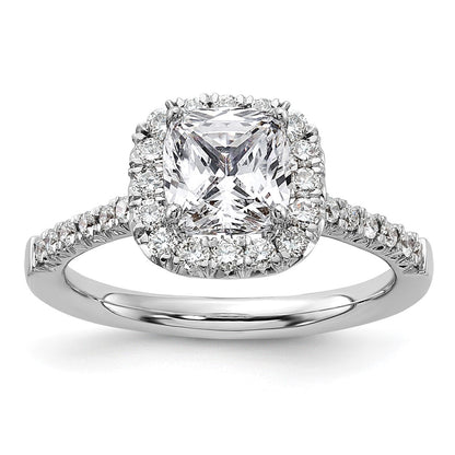 True Origin Lab Grown Diamond VS+ F+ Semi-Mount Cushion Halo Engagement Ring