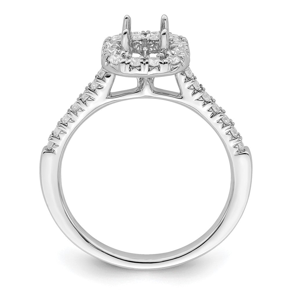 True Origin Lab Grown Diamond VS+ F+ Semi-Mount Asscher Halo Engagement Ring