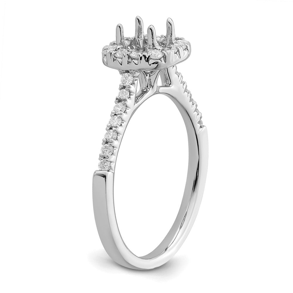 True Origin Lab Grown Diamond VS+ F+ Semi-Mount Asscher Halo Engagement Ring
