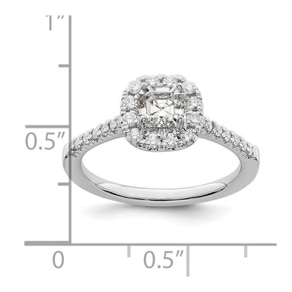 True Origin Lab Grown Diamond VS+ F+ Semi-Mount Asscher Halo Engagement Ring