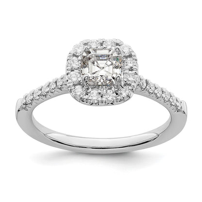 True Origin Lab Grown Diamond VS+ F+ Semi-Mount Asscher Halo Engagement Ring